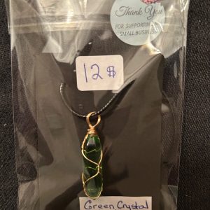 Green crystal pendant love courage heart healing