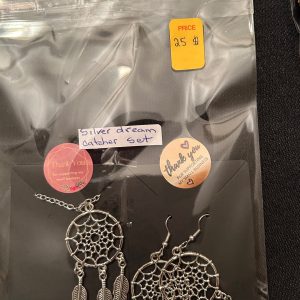 Dream catcher silver necklace and ear rings