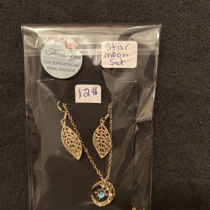 Star moon set ear rings and necklace